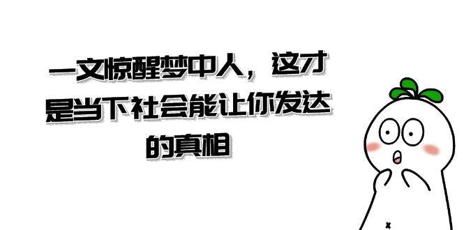 项目-某公众号付费文章《一文 惊醒梦中人，这才是当下社会能让你发达的真相》骑士资源网(1)