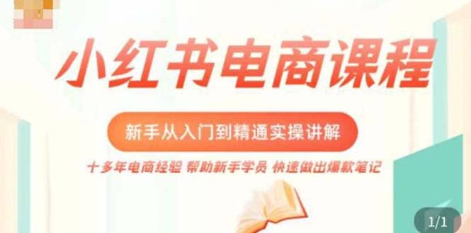 项目-小红书电商新手入门到精通实操课，从入门到精通做爆款笔记，开店运营骑士资源网(1)