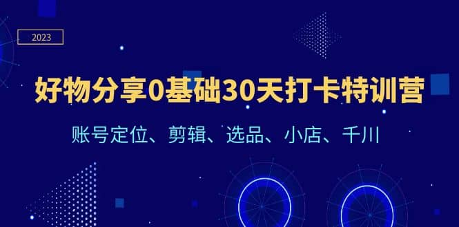 项目-好物分享0基础30天打卡特训营：账号定位、剪辑、选品、小店、千川骑士资源网(1)