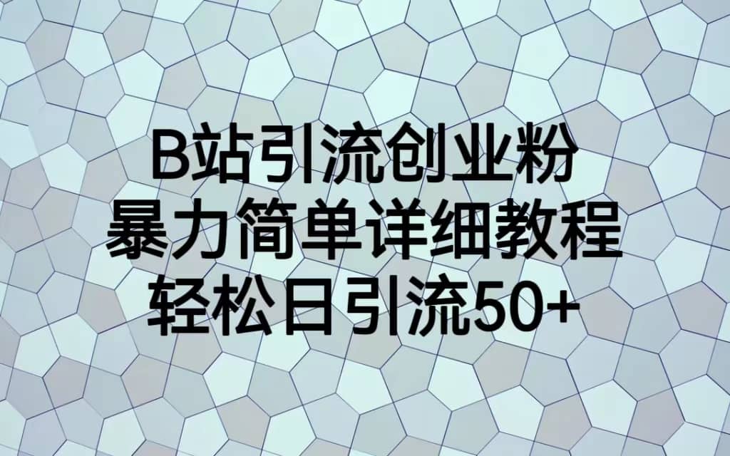 项目-B站引流创业粉，暴力简单详细教程，轻松日引流50骑士资源网(1)