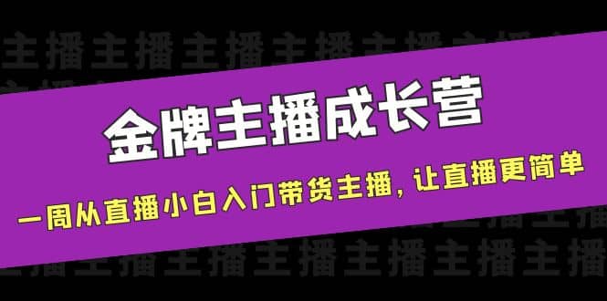 项目-金牌主播成长营，一周从直播小白入门带货主播，让直播更简单骑士资源网(1)