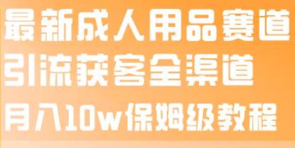 项目-最新成人用品赛道引流获客全渠道，月入10w保姆级教程骑士资源网(1)