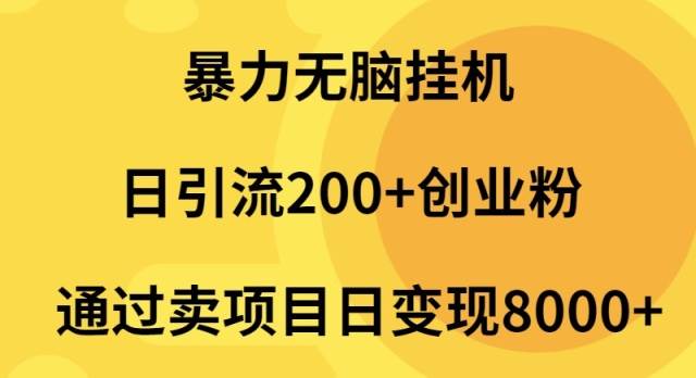 项目-暴力无脑挂机日引流200+创业粉通过卖项目日变现2000+骑士资源网(1)