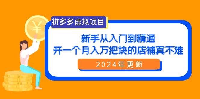 项目-拼多多虚拟项目：入门到精通，开一个月入万把块的店铺 真不难（24年更新）骑士资源网(1)