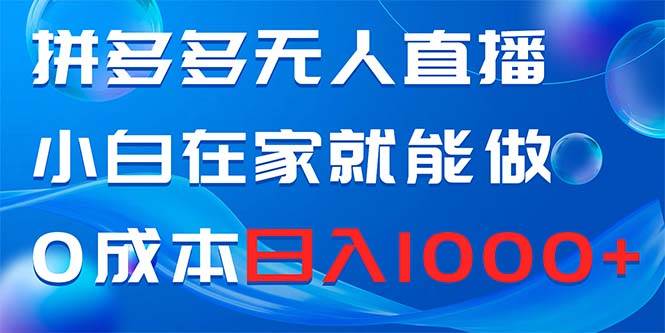 拼多多无人直播，小白在家就能做，0成本日入1000