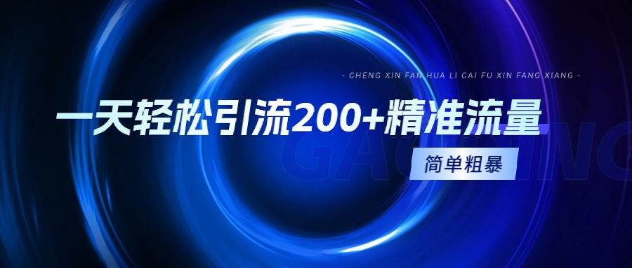 项目-一天轻松引流200+精准流量，简单粗暴，一看就会骑士资源网(1)