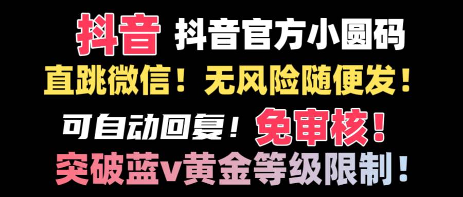 项目-抖音二维码直跳微信技术！站内随便发不违规！！骑士资源网(1)