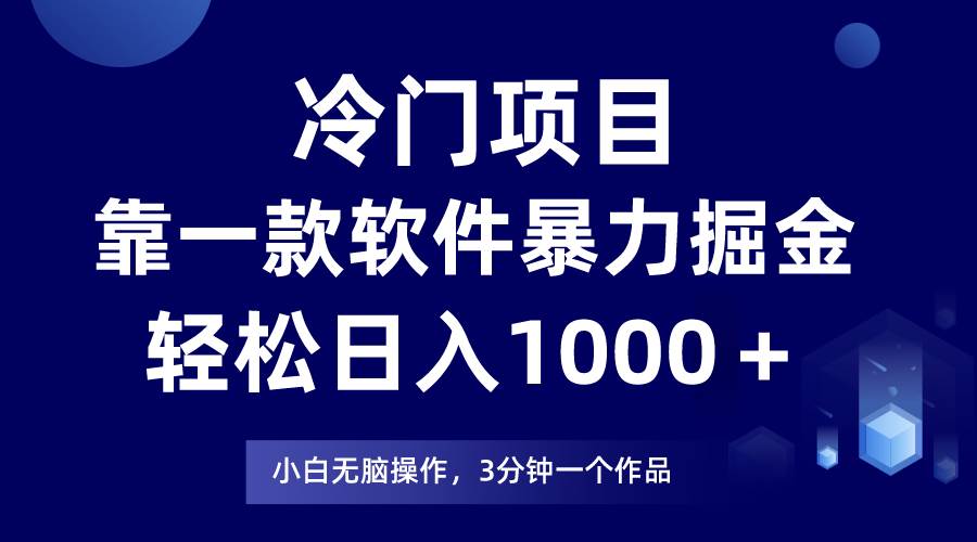 项目-冷门项目靠一款软件，暴力掘金日入1000＋，小白轻松上手骑士资源网(1)