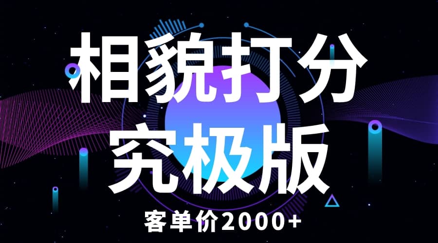 项目-相貌打分究极版，客单价2000 纯新手小白就可操作的项目骑士资源网(1)