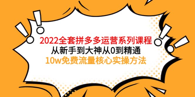 项目-2022全套拼多多运营课程，从新手到大神从0到精通，10w免费流量核心实操方法骑士资源网(1)