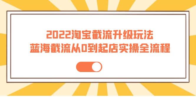 项目-2022淘宝截流升级玩法：蓝海截流从0到起店实操全流程 价值千元骑士资源网(1)