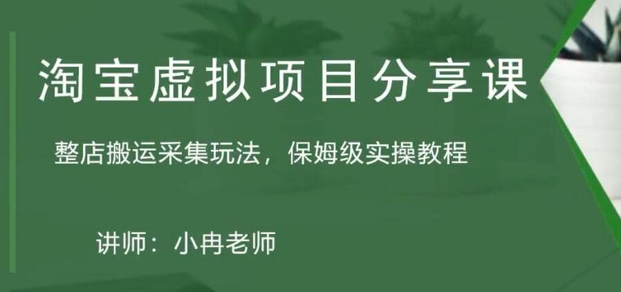 项目-淘宝虚拟整店搬运采集玩法分享课：整店搬运采集玩法，保姆级实操教程骑士资源网(1)