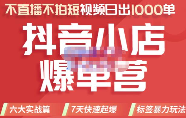 项目-推易电商·2022年抖音小店爆单营，不直播、不拍短视频、日出1000单，暴力玩法骑士资源网(1)