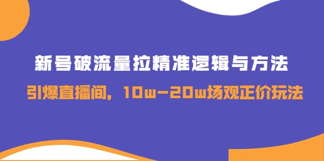 项目-新号破流量拉精准逻辑与方法，引爆直播间，10w-20w场观正价玩法骑士资源网(1)