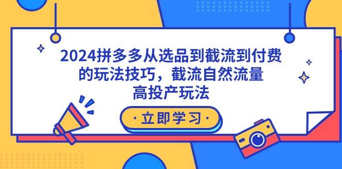 项目-2024拼多多从选品到截流到付费的玩法技巧，截流自然流量玩法，高投产玩法骑士资源网(1)