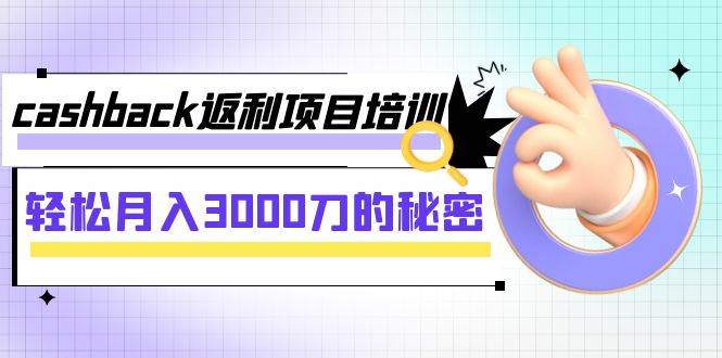 项目-cashback返利项目培训：轻松月入3000刀的秘密（8节课）骑士资源网(1)