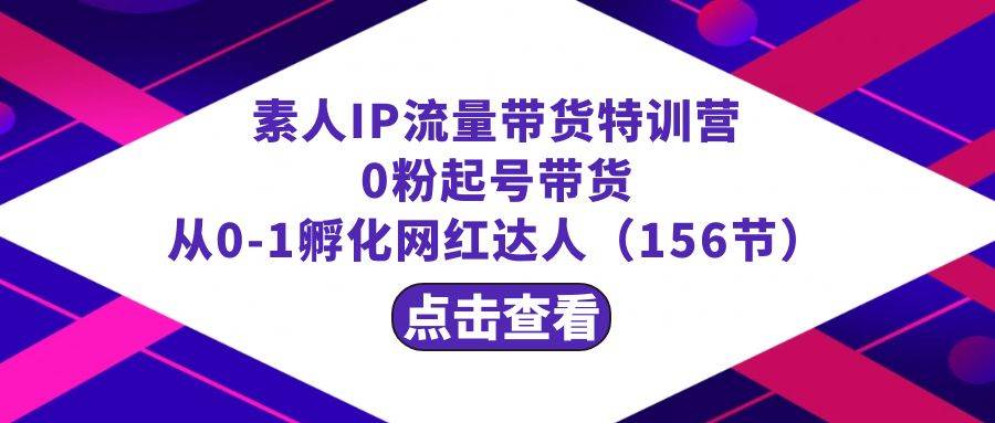 项目-繁星·计划素人IP流量带货特训营：0粉起号带货 从0-1孵化网红达人（156节）骑士资源网(1)