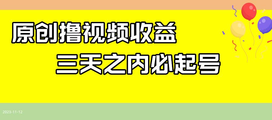 项目-最新撸视频收益玩法，一天轻松200骑士资源网(1)