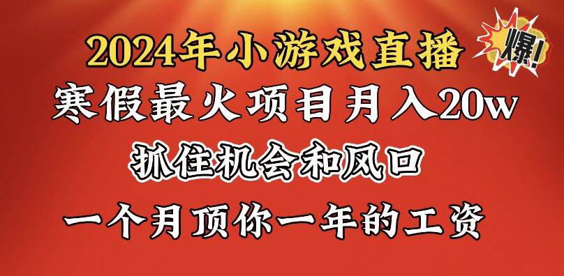 项目-2024年寒假爆火项目，小游戏直播月入20w ，学会了之后你将翻身骑士资源网(1)