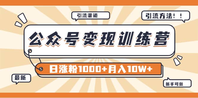 项目-【某公众号变现营第二期】0成本日涨粉1000 让你月赚10W （8月24号更新）骑士资源网(1)