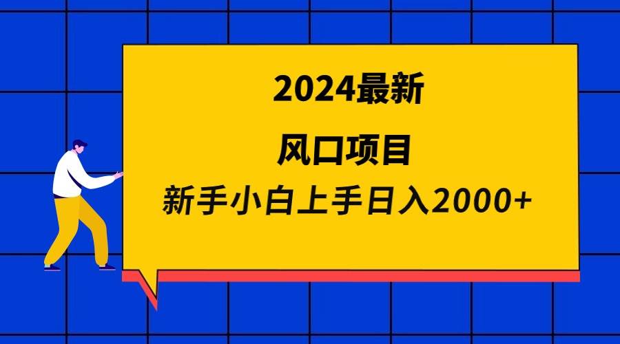 项目-2024最新风口项目 新手小白日入2000+骑士资源网(1)