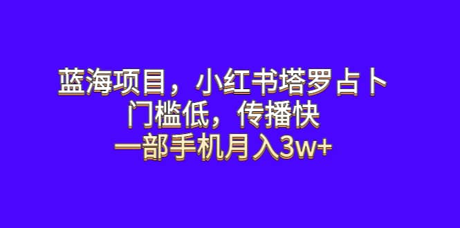 项目-蓝海项目，小红书塔罗占卜，门槛低，传播快，一部手机月入3w骑士资源网(1)