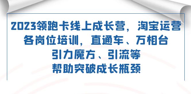 项目-2023领跑·卡 线上成长营 淘宝运营各岗位培训 直通车 万相台 引力魔方 引流骑士资源网(1)