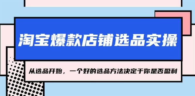 项目-淘宝爆款店铺选品实操，2023从选品开始，一个好的选品方法决定于你是否盈利骑士资源网(1)