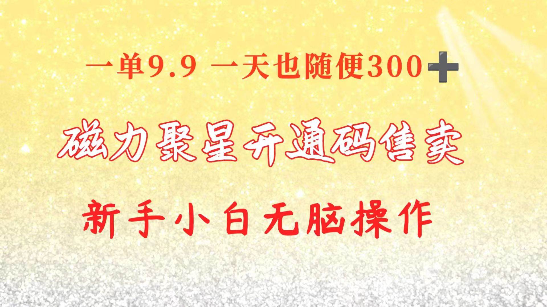 项目-快手磁力聚星码信息差 售卖  一单卖9.9  一天也轻松300+ 新手小白无脑操作骑士资源网(1)