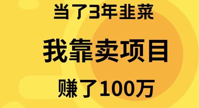 项目-当了3年韭菜，我靠卖项目赚了100万骑士资源网(1)