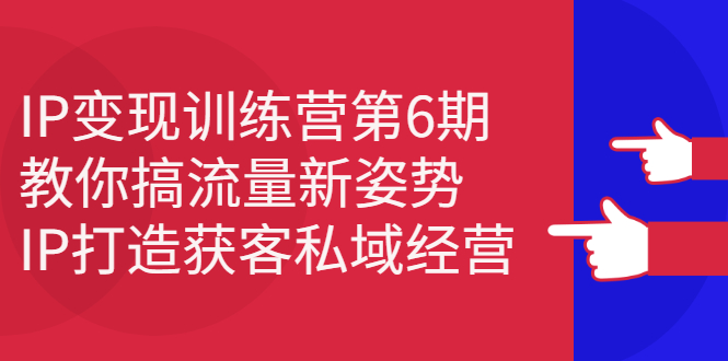 项目-IP变现训练营第6期：教你搞流量新姿势，IP打造获客私域经营骑士资源网(1)