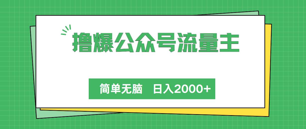 项目-撸爆公众号流量主，简单无脑，单日变现2000+骑士资源网(1)