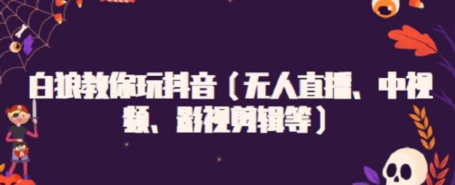 项目-白狼教你玩抖音（无人直播、中视频、影视剪辑等）骑士资源网(1)