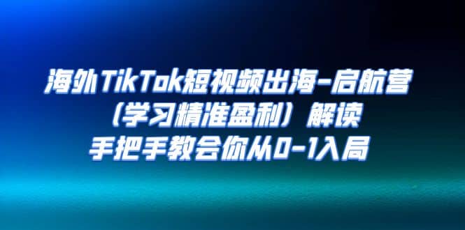 项目-海外TikTok短视频出海-启航营（学习精准盈利）解读，手把手教会你从0-1入局骑士资源网(1)