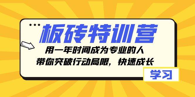 项目-板砖特训营，用一年时间成为专业的人，带你突破行动局限，快速成长骑士资源网(1)