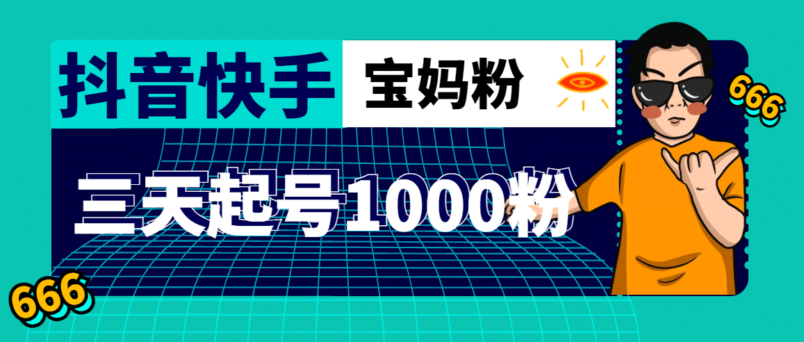 项目-抖音快手三天起号涨粉1000宝妈粉丝的核心方法【详细玩法教程】骑士资源网(1)