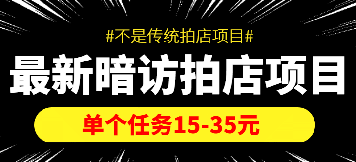 项目-【信息差项目】最新暗访拍店项目，单个任务15-35元（不是传统拍店项目）骑士资源网(1)