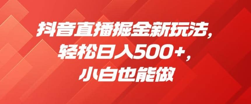 项目-抖音直播掘金新玩法，轻松日入500 ，小白也能做【揭秘】骑士资源网(1)