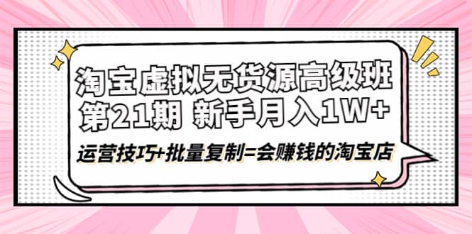 项目-淘宝虚拟无货源高级班【第21期】运营技巧 批量复制=会赚钱的淘宝店骑士资源网(1)