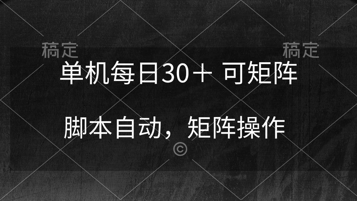 项目-单机每日30＋ 可矩阵，脚本自动 稳定躺赚骑士资源网(1)