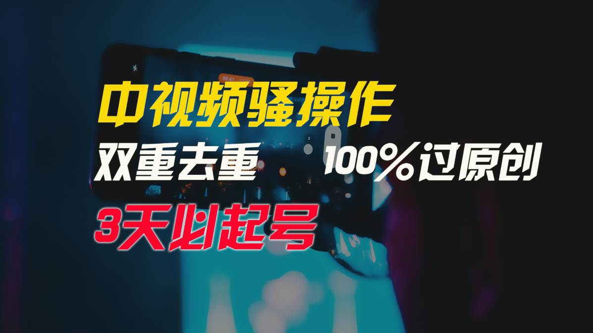 项目-中视频骚操作，双重去重100%过原创，3天比必起号，简单无脑，月入3W+骑士资源网(1)