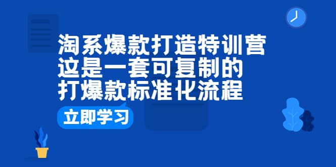 淘系爆款打造特训营：这是一套可复制的打爆款标准化流程