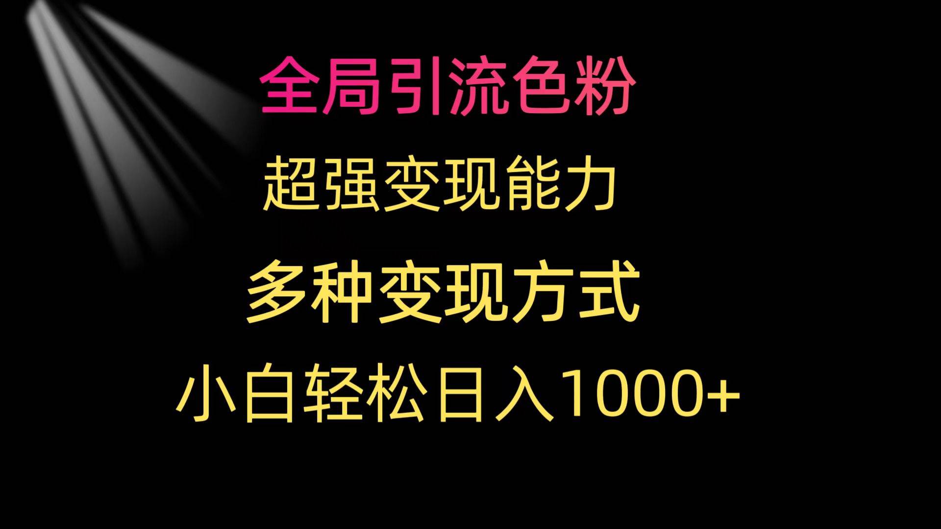 全局引流色粉 超强变现能力 多种变现方式 小白轻松日入1000+