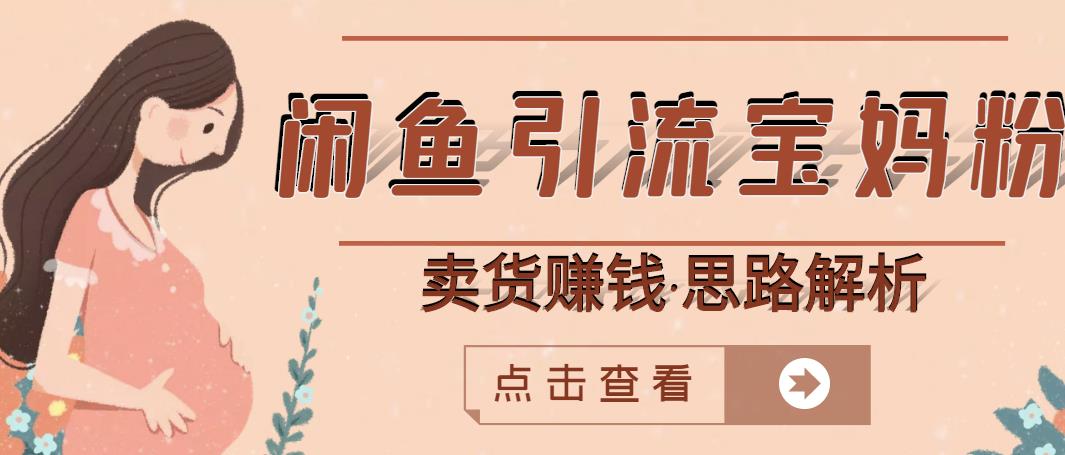 项目-闲鱼引流宝妈粉 卖货赚钱一个月收益30000 （实操视频教程）骑士资源网(1)