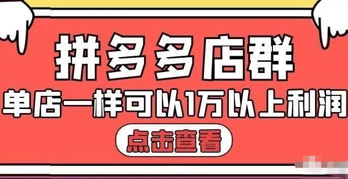 项目-拼多多店群单店一样可以产出1万5以上利润【付费文章】骑士资源网(1)