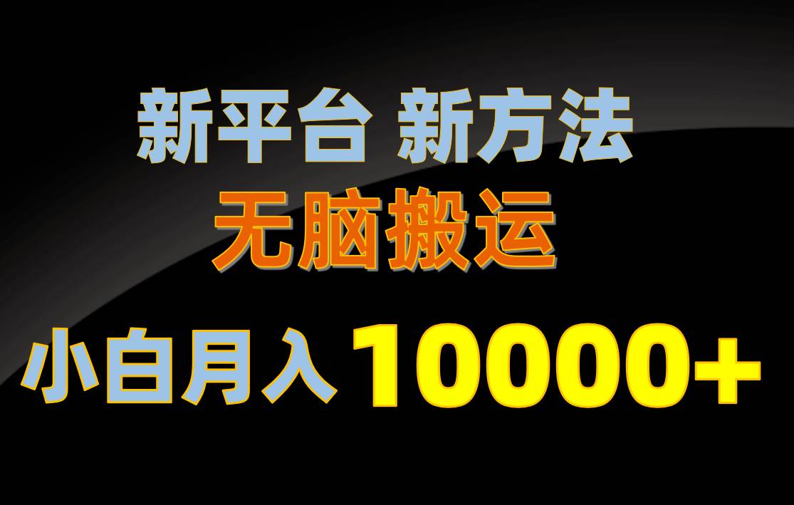 项目-新平台新方法，无脑搬运，月赚10000+，小白轻松上手不动脑骑士资源网(1)