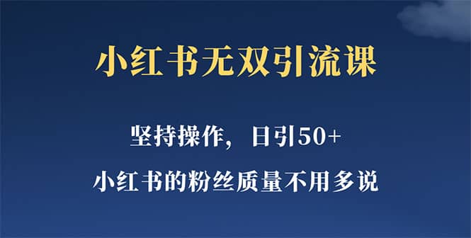 项目-小红书无双课一天引50 女粉，不用做视频发视频，小白也很容易上手拿到结果骑士资源网(1)