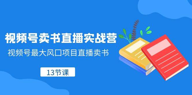 项目-视频号-卖书直播实战营，视频号最大风囗项目直播卖书（13节课）骑士资源网(1)