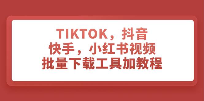 项目-TIKTOK，抖音，快手，小红书视频批量下载工具加教程骑士资源网(1)