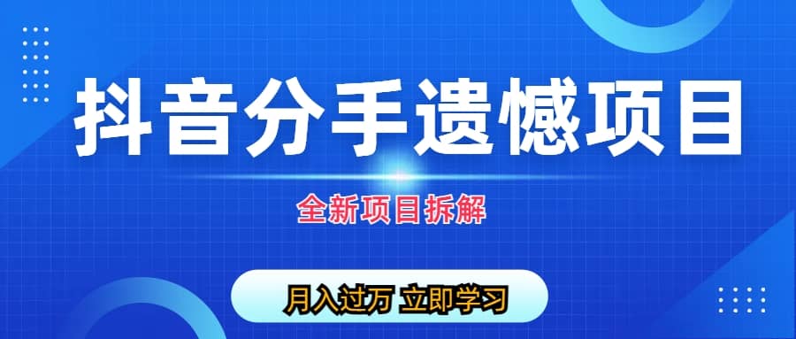 项目-自媒体抖音分手遗憾项目私域项目拆解骑士资源网(1)